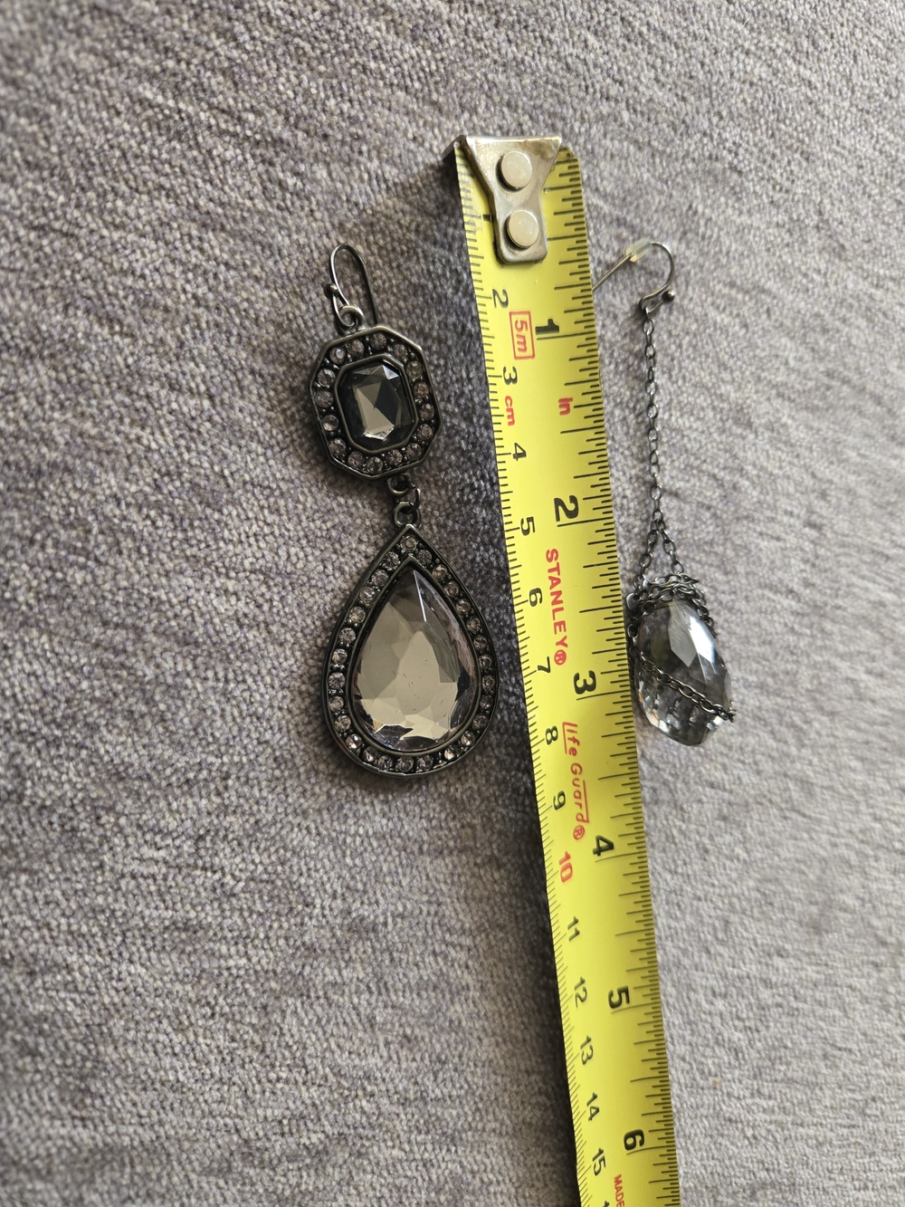 Set Of 2! Smoky Crystal Drop Earrings